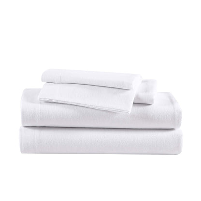 Eddie Bauer - Juego de sábanas matrimoniales, Franela de algodón, Cepillado para Mayor suavidad, decoración acogedora del hogar (Blanco, matrimonial)