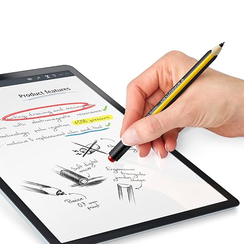 STAEDTLER Noris Jumbo 180J 22. EMR Stylus con Borrador Suave. para Escribir, Dibujar y borrar en Pantallas EMR, Amarillo-Negro (Comprobar compatibilidad)