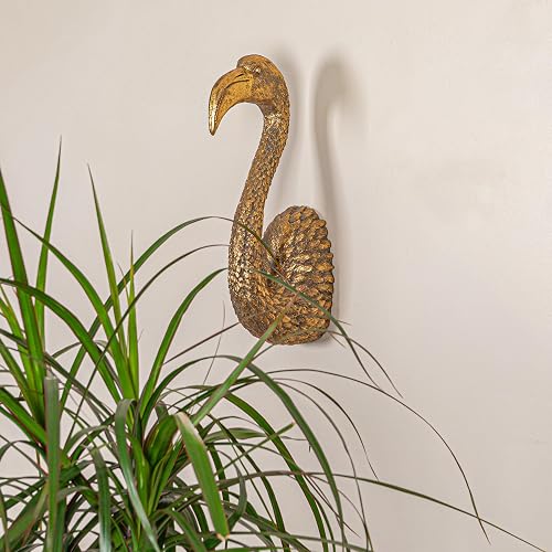 Creative Co-Op Decoración decorativa de pared con cabeza de pájaro, color dorado