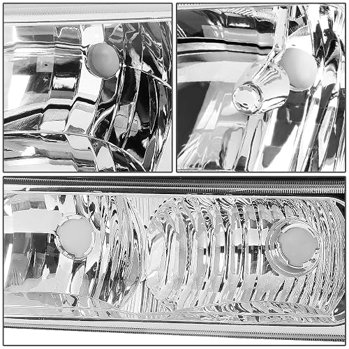 DNA MOTORING Faros Delanteros Chevy Silverado 1500 2500 3500 Avalanche Cromo Transparente
