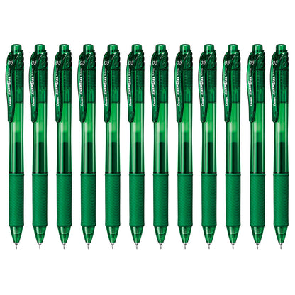 Pentel EnerGel-X Bolígrafo de Gel Punta de Aguja 0.5 mm, Paquete de 8 - 12 Unidad (Paquete de 1) - Aguja de 0,5 mm - Verde