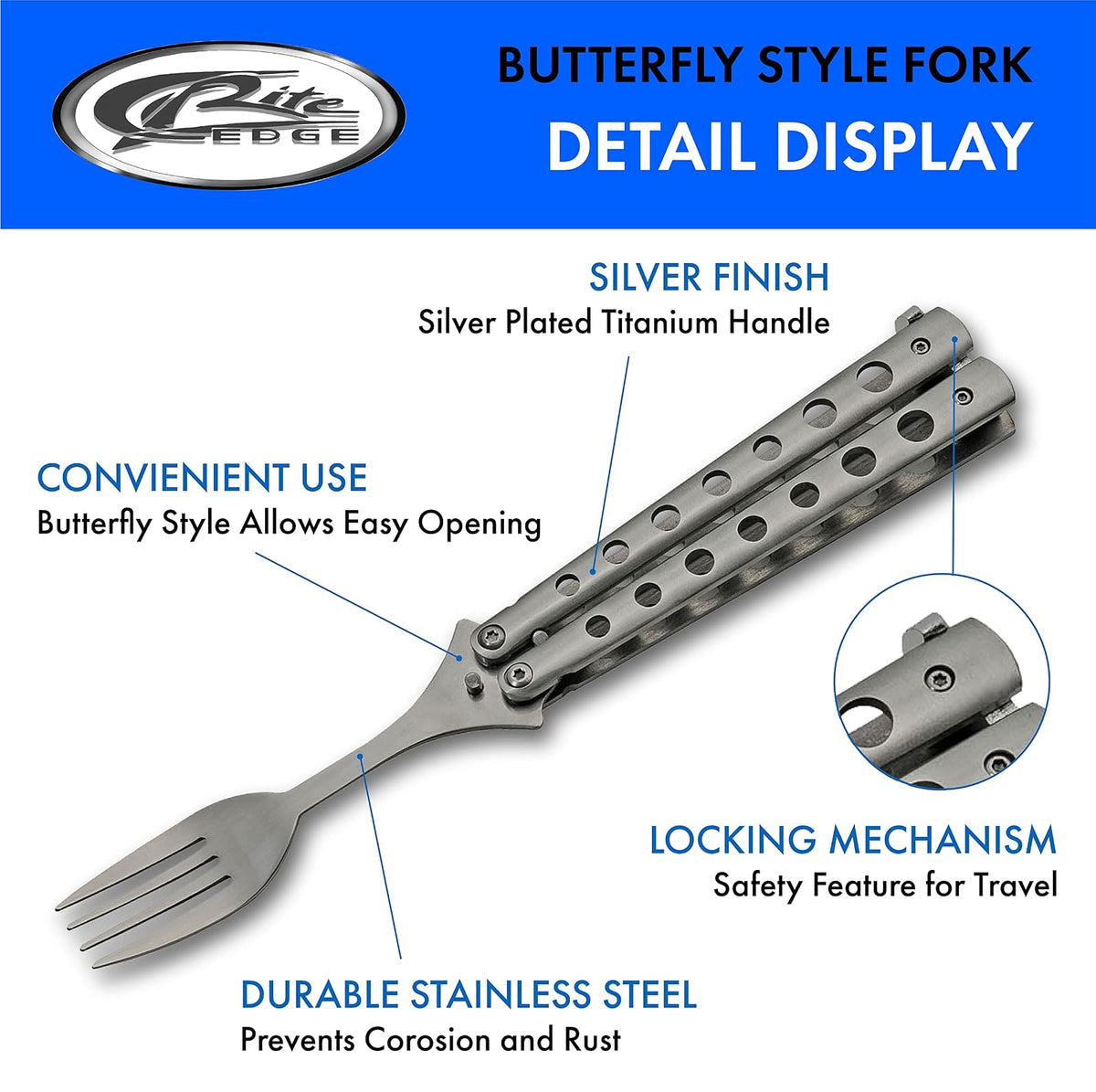 SZCO Supplies 211520-SL - Tenedor de Viaje y Camping con Acabado Plateado de 9 Pulgadas