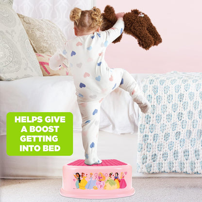 Disney Princess Loving Life - Taburete para niños, Entrenamiento para IR al baño, Antideslizante, baño, Cocina, Ligero