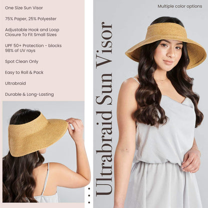 San Diego Hat Co. Visera ultrabraid con Ribete de Cinta y Banda para el Sudor Visor para Mujer