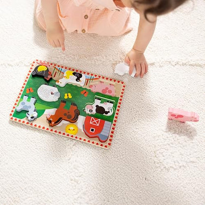 Melissa & Doug Rompecabezas Grande De Madera - Animales De Granja - Certificados FSC