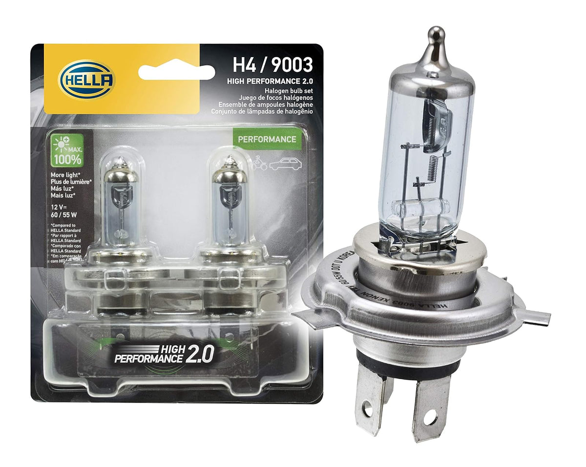 Hella 9003 2.0TB Kit de 2 Focos de Alto Rendimiento H4 2.0, Blanco Azulada