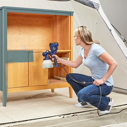 HomeRight C800971.A Super Finish Max Pistola de Pintura HVLP, Pistola Pulverizadora para Innumerables Proyectos de Pintura, 3 Puntas Pulverizadoras de Latón, 3 Patrones de Pulverización