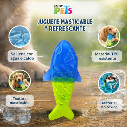 Fancy Pets Juguete Pez Congelable para Perros, Masticable y Refrescante, 1 Pza, Material TPR y Espuma