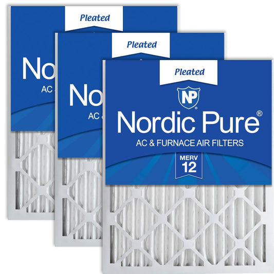Nordic Pure 20x20x2M12-3 MERV 12 Pleated Air Condition Furnace Filter, Box of 3