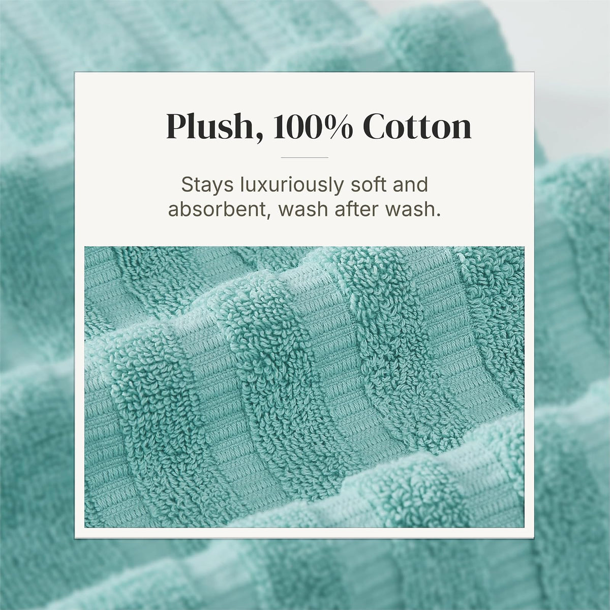 Modern Threads - Juego de 6 Toallas teñidas de Hilo Oxford Aqua - Toallas de baño, Toallas de Mano y paños de baño, súper absorbentes y de Secado rápido, 100% algodón Peinado