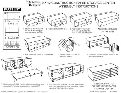 'Pacon aula Keepers – Construcción ranuras de almacenamiento de papel para 22,9 x 30,5 cm Papel, 15 (001310)