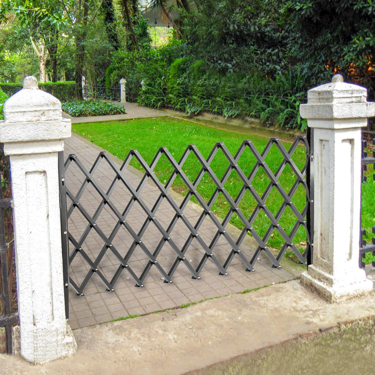VEVOR Puerta de Seguridad Plegable Simple, Puerta de Seguridad en Acordeón de Acero, Puerta de Seguridad Expandible Flexible, Puerta de Tijera o Puerta con Candado, Peso del Artículo 8,1 kg