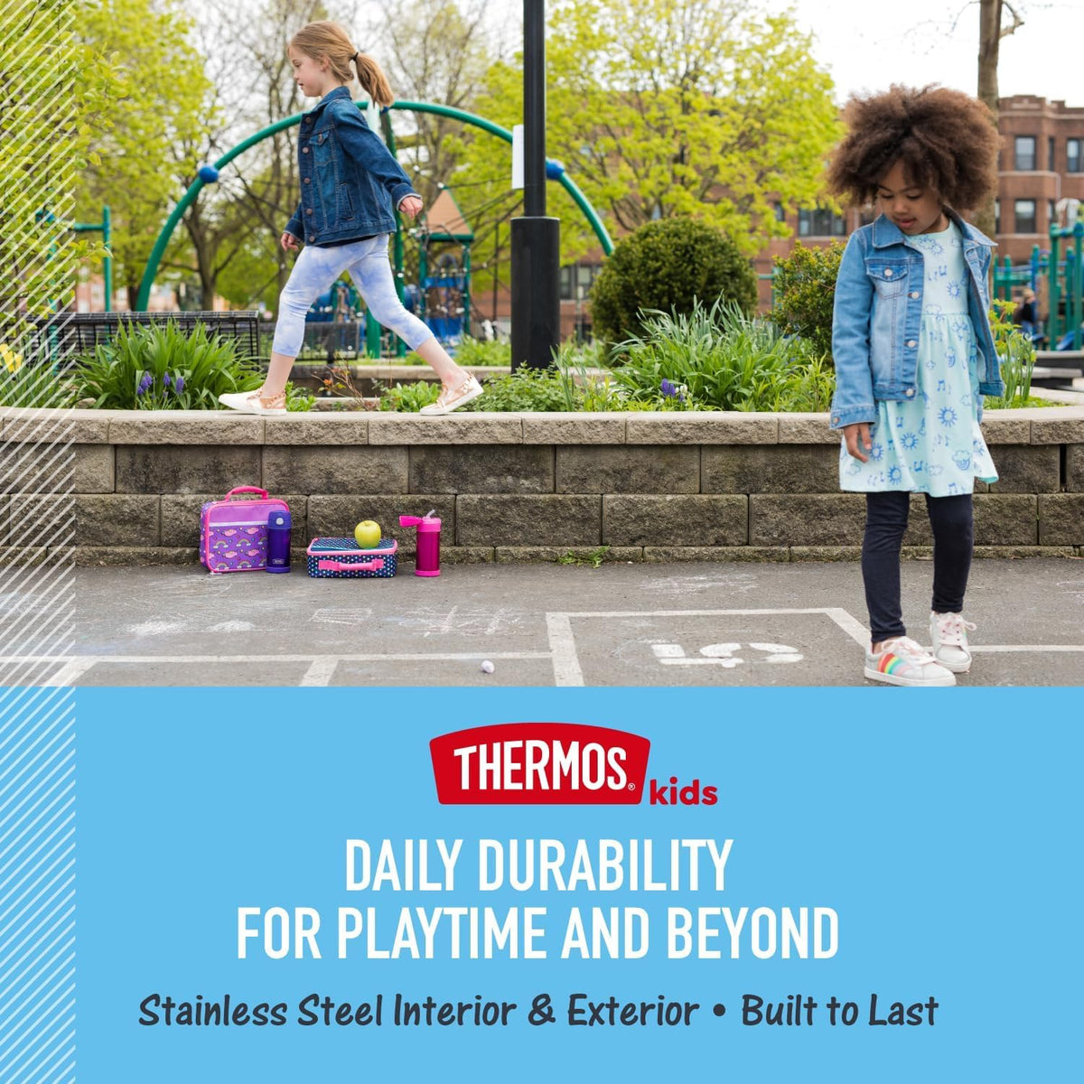 THERMOS FUNTAINER - Tarro aislado para alimentos, 10 onzas, apto para niños con cuchara plegable, Daring Dinos