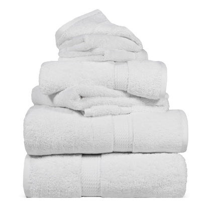 Juego de toallas de algodón egipcio de 900 g/m², Moderno, Blanco, Set de 6 piezas, 1