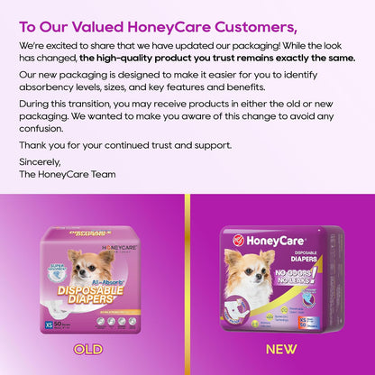 HONEY CARE All-Absorb Disposable Dog Diapers, X-Small