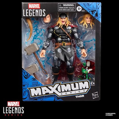 Marvel Legends Maximum Series Thor Figura de Acción Articulada 15 cm | Marvel Legends Figura de acción de 6 pulgadas Serie Máxima Deluxe - Thor