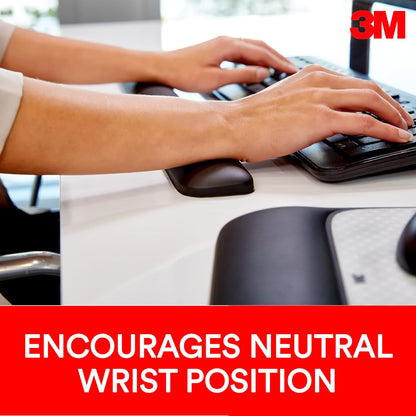 3M Gel Wrist Rest for Keyboards, Soothing 3M Gel Technology and Satin Smooth Cover for All Day Comfort and Support, 19", Black (WR85B)