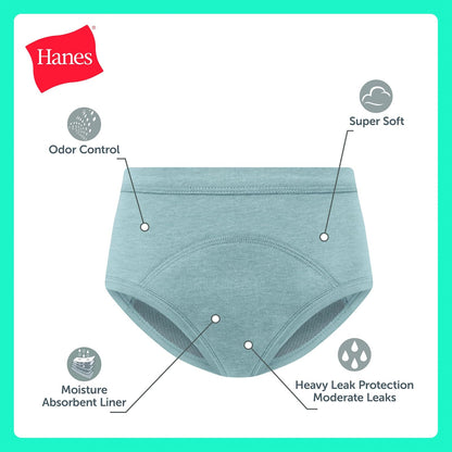 Hanes Potty Training Underwear Brief, 5 Pairs, Heavy Absorbency Toddler Boys' Cotton Training Underwear Ropa Interior Niños