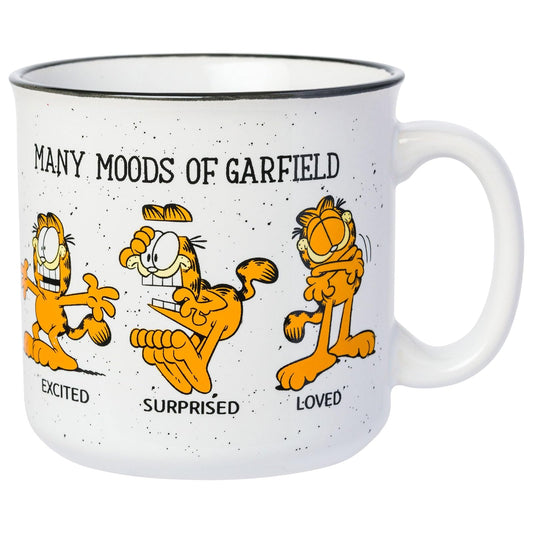 Silver Buffalo Garfield Expressions - Taza de cerámica para campista (20 onzas)