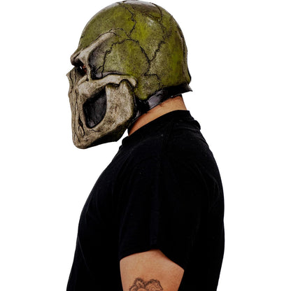 Ghoulish Productions Máscara De Látex Skull Cracks, Accesorio Látex Cosplay Calavera del Bosque, Disfraz Aterrador para Halloween y Fiestas Temáticas, Cosplay Calavera Malvada, Diseño Artesanal
