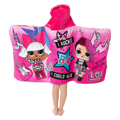 L.O.L. Surprise! - Toalla de baño de algodón Suave con Capucha, 24 x 50 Pulgadas, Color Rosa