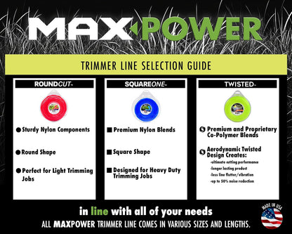 MaxPower 338814 - Línea recortadora trenzada de alta calidad de 0.095 pulgadas, longitud de 200 pies