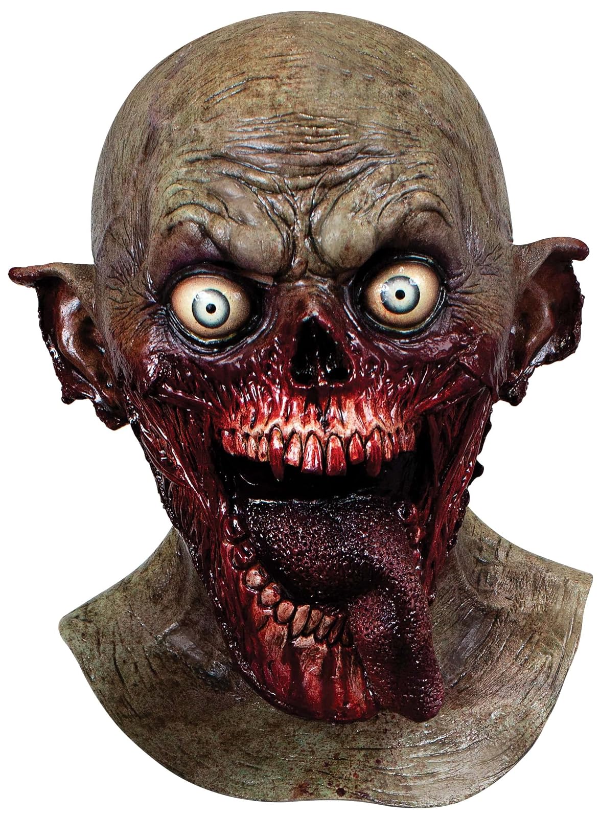 Tongue Slasher, Máscara de Zombie Sangriento de Miedo, Disfraz de Muerto Viviente Ideal para Halloween y Disrfaces de Zombies