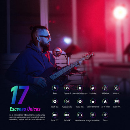 NEEWER CB60 RGB 70W Luz Vídeo LED, Bowens Mount COB Todo Color 18000Lux/1m CCT 2700K~6500K CRI97+ 17 Escenas de Iluminación App Control Iluminación Continua para Fotografía, Luz de Vídeo de Estudio