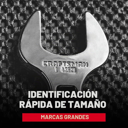 CRAFTSMAN - Juego de llaves de cuervo, extremo abierto, SAE, 10 piezas (CMMT12052LZ)