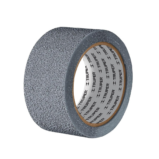Truper CIAH-25G, Rollo de 5 m cinta antiderrapante 50 mm gris para áreas húmedas