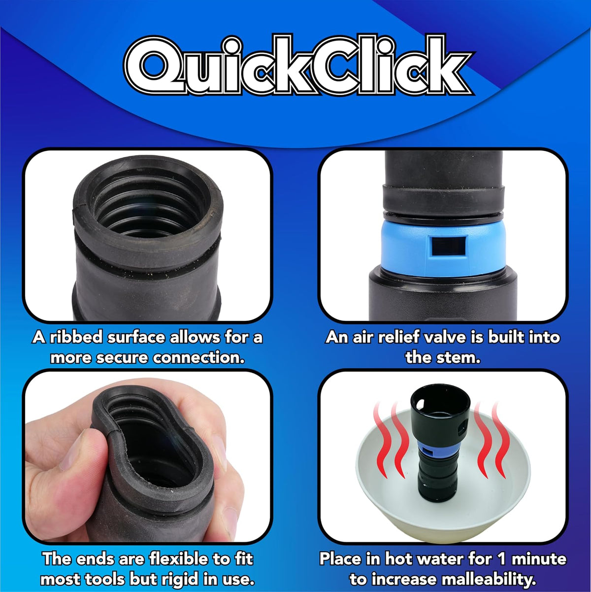 Cen-Tec Systems 94720 Quick Click 20 Ft. Manguera para aspiradoras de hogar y Tienda con Adaptador de Herramientas eléctricas multimarca expandido para Recogida de Polvo