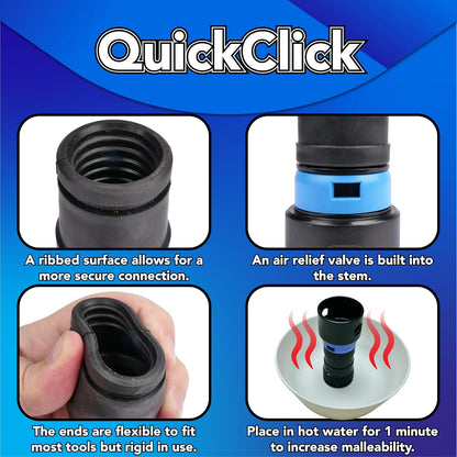 Cen-Tec Systems 94720 Quick Click 20 Ft. Manguera para aspiradoras de hogar y Tienda con Adaptador de Herramientas eléctricas multimarca expandido para Recogida de Polvo