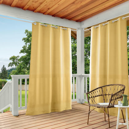 Exclusive Home Cortina para Interior/Exterior, Juego de 2 Paneles - Vestido de verano Amarillo - 137.2An x 213.4Al cm (2 Paneles)