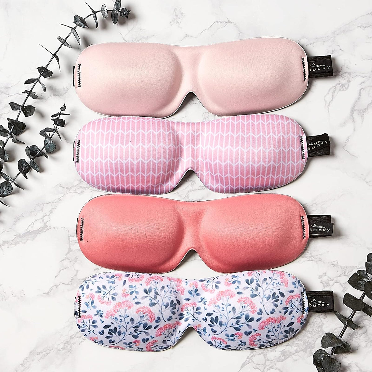 Bucky 40 Blinks - Máscara de ojos sin presión para viajes y dormir, color rosa peonía, talla única