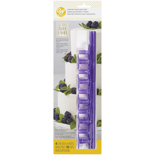 Wilton 399-5004 14-Piece Support Rods and Caps, Purple