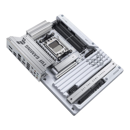 ASUS TUF Gaming B850-BTF WiFi W Tarjeta Madre AMD Blanca para Gaming | AM5, ATX, AMD B850, DDR5, PCIe 5.0 x16, 3 M.2, WiFi 7, LAN 2.5Gb, USB-C 20Gbps, diseño BTF blanco, Aura Sync
