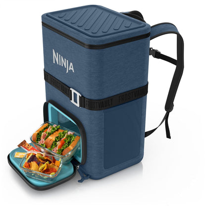 Ninja FrostVault Go - Enfriador Suave para latas de 24/36, a Prueba de Fugas, Soporte Integrado para Tazas, 2 Paquetes de Hielo y cajón de Almacenamiento en seco, Aislamiento de poliéster, Senderismo