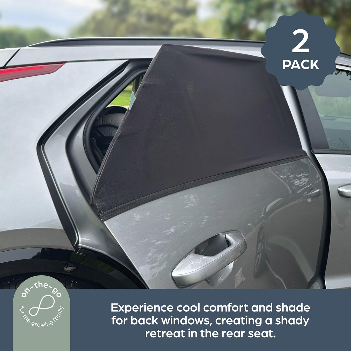 Dreambaby - Parasol para ventana de automóvil de bebé, parasol elástico para ventana de automóvil y visualización de malla para ventanas laterales, cubierta para ventana de bebé para protección UV, artículos