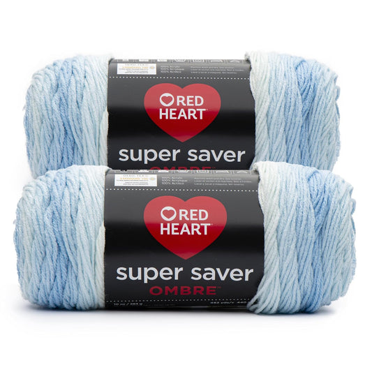 Red Heart Super Saver Jumbo - 2 paquetes de 10 oz/283 g - 100% acrílico - #4 Worsted (mediano) - 482 yardas - Tejer/Crochet