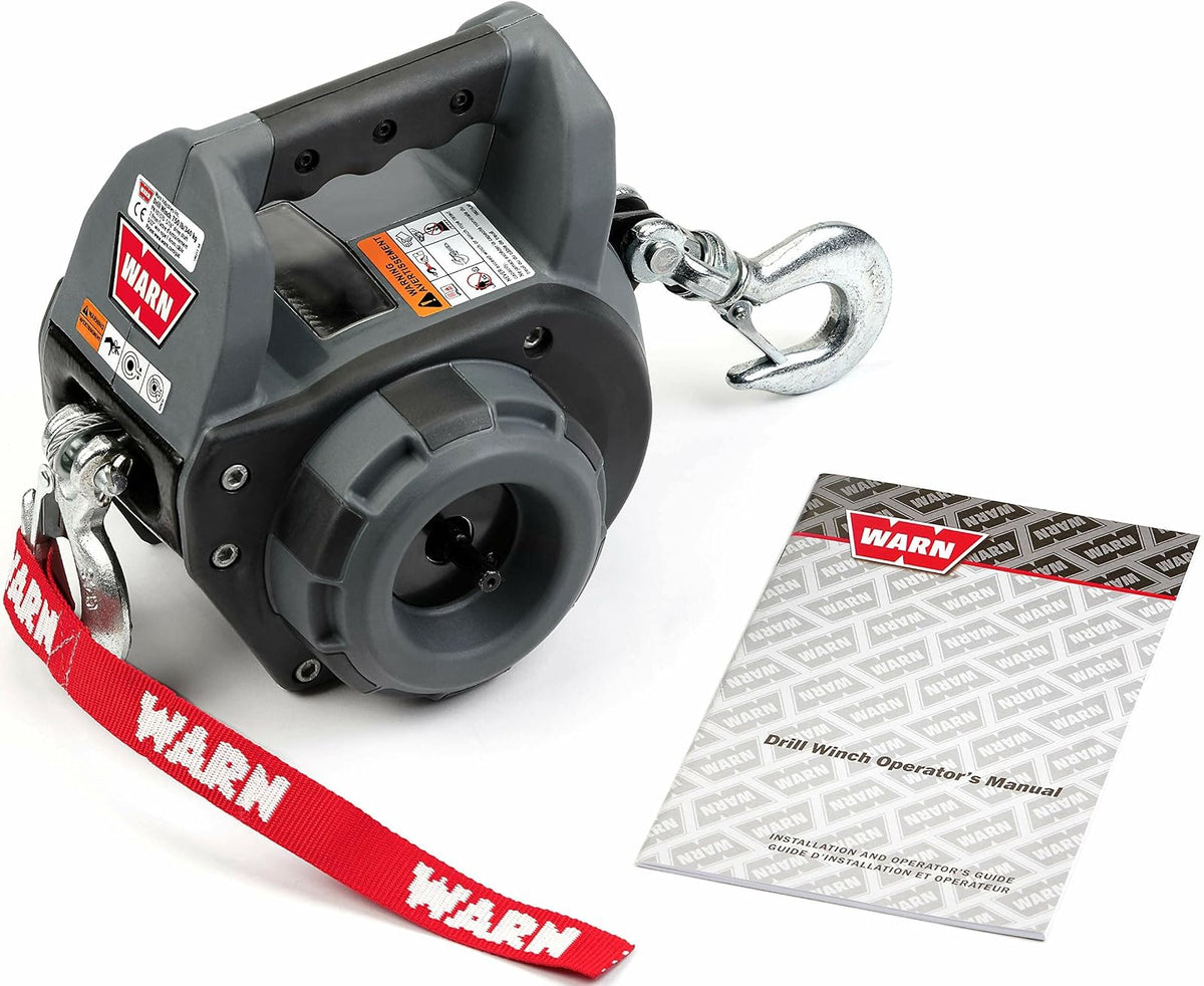 Warn 910500 Cabrestante portátil con Cable de 9 m: 227 kg, 750 Libras. Cuerda de Alambre de Capacidad