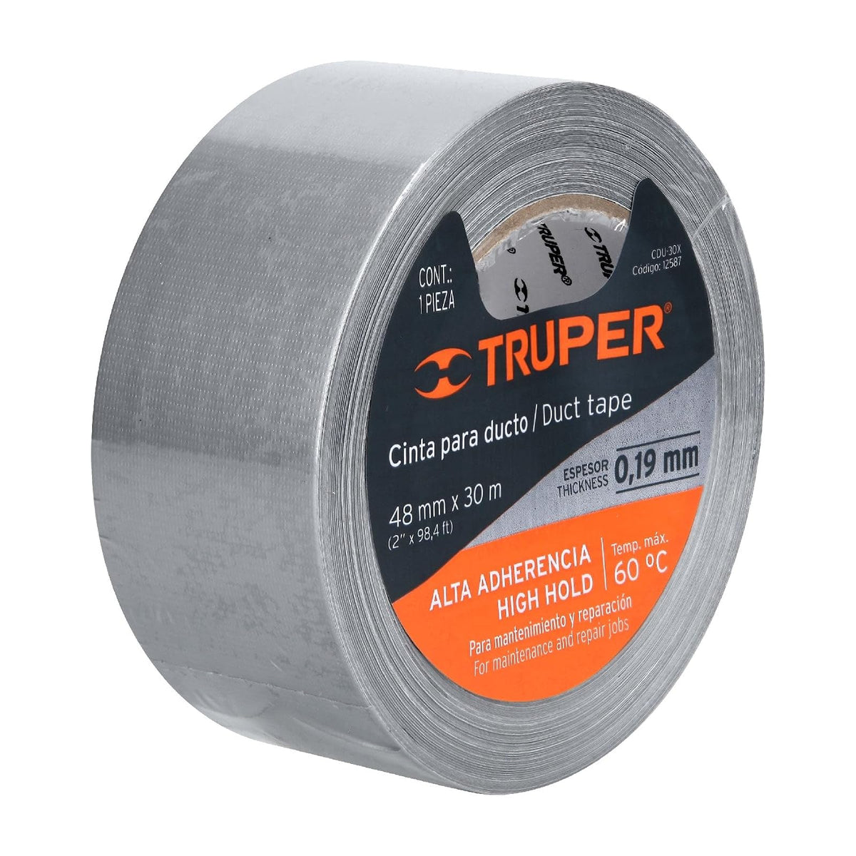 Truper CDU-50X, Cinta para ducto resistente a altas temperaturas, 50 m