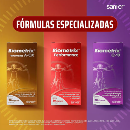 Biometrix A-OX | Zinc Magnesio Selenio | Magensio | Antioxidantes | Suplemento con Omega-3 6 9 | Vitaminas E C A | 30 Cápsulas