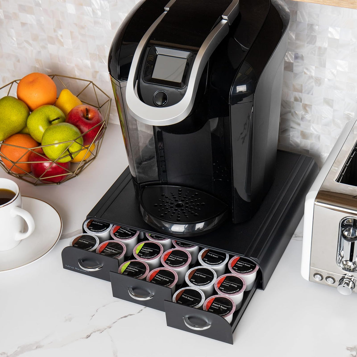 Mind Reader - Cajón para guardar cápsulas de café Anchor para 36 tazas K-Cup, color negro