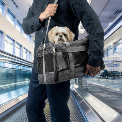 Sherpa Travel Original Deluxe Airline - Transportín para Mascotas, Carbón, Large