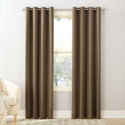 Sun Zero Barrow Cortina para Ahorro de Energía con Ojales - 137.2An x 274.3Al cm (1 Paneles) - Marrón mocha