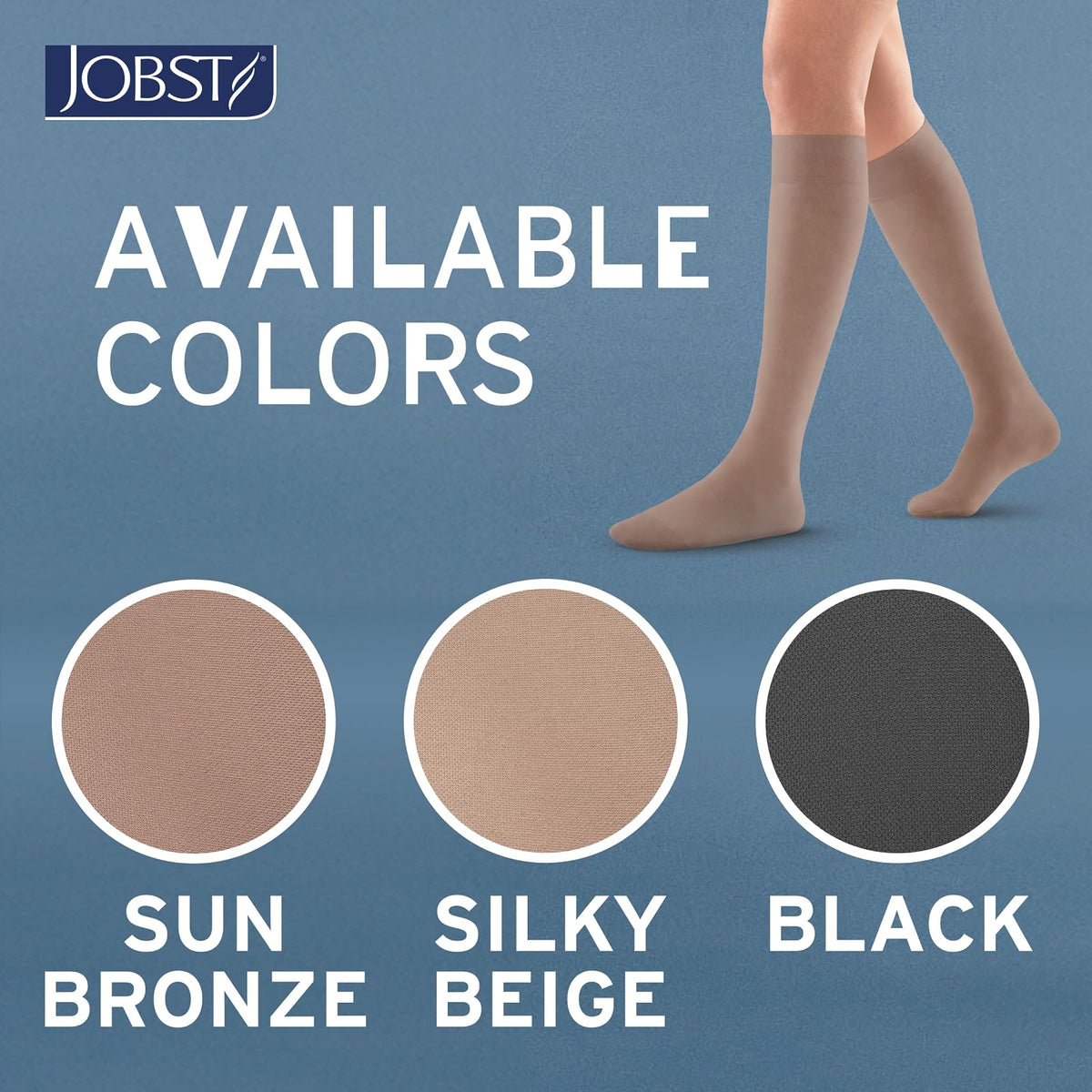 JOBST ACTIVA Sheer 15-20 mmHg Compression Socks Knee High Closed Toe