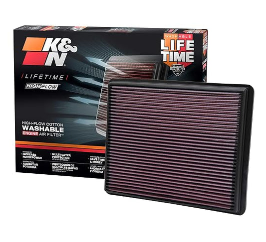 K&N Filtro de Aire de Alto Rendimiento 33-2129 con Kit de Recarga, Rojo