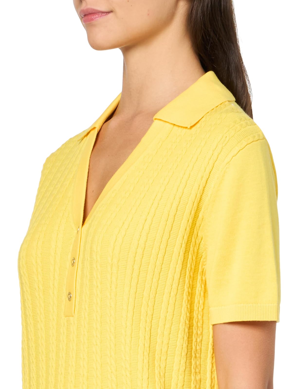 Nautica - Polo de Manga Larga con Cuello en V para Mujer