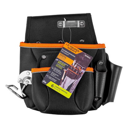 Truper Expert POHE-6NX Porta herramientas de poliéster 6 compartimentos lavable