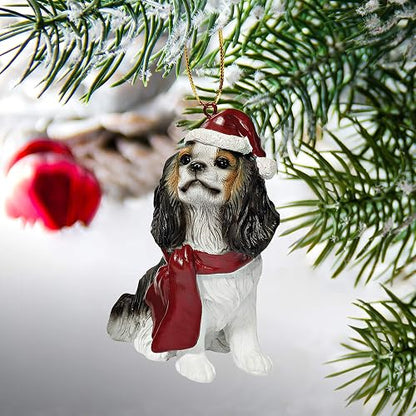 Adornos navideños con diseño de Perros, Charles Cavalier, Color Completo, 1
